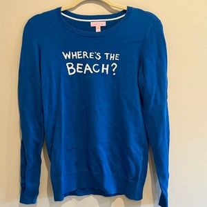 Lilly Pulitzer “Where’s the Beach” cotton sweater MEDIUM